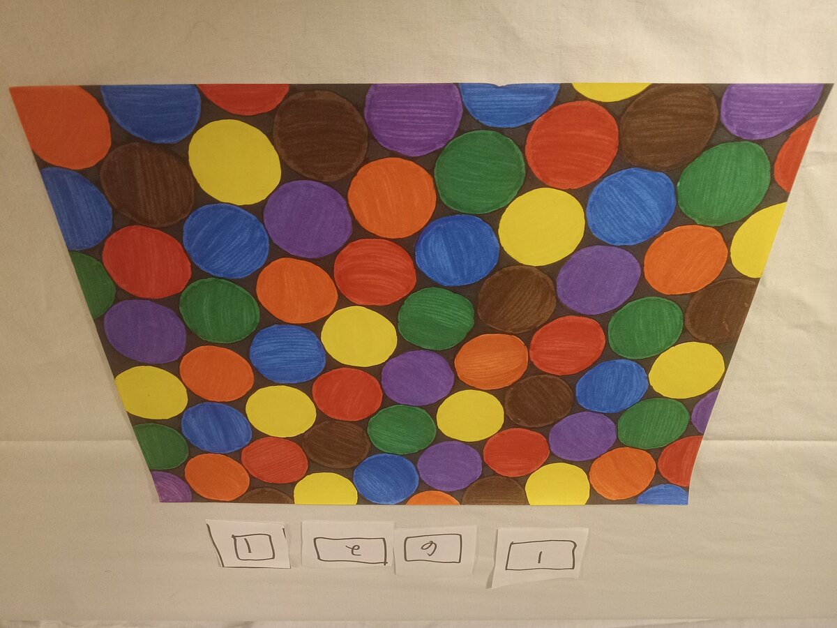 Item 1621 — COLORED CIRCLES - MARKER DRAWING, picture 1 of 2