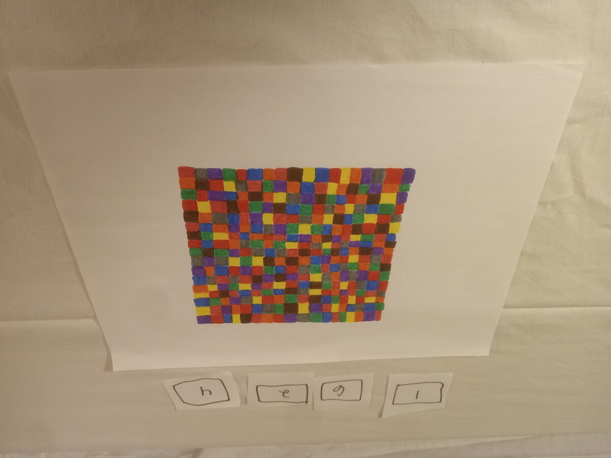 Item 1624 — Coloured Squares Mosaic, picture 1 of 1
