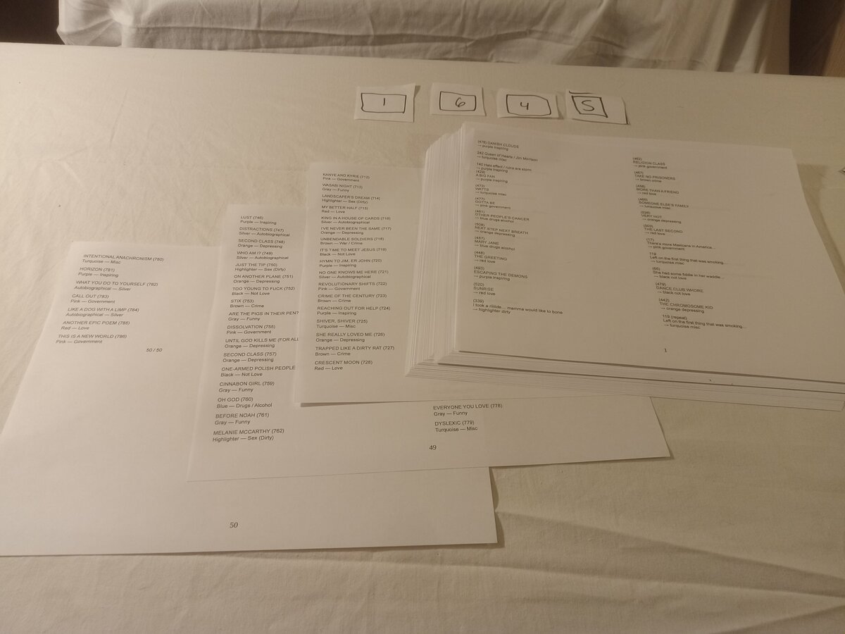 Item 1645 — COLOR-CODED SONG INDEX / THEME CATALOG CARDS, picture 1 of 7