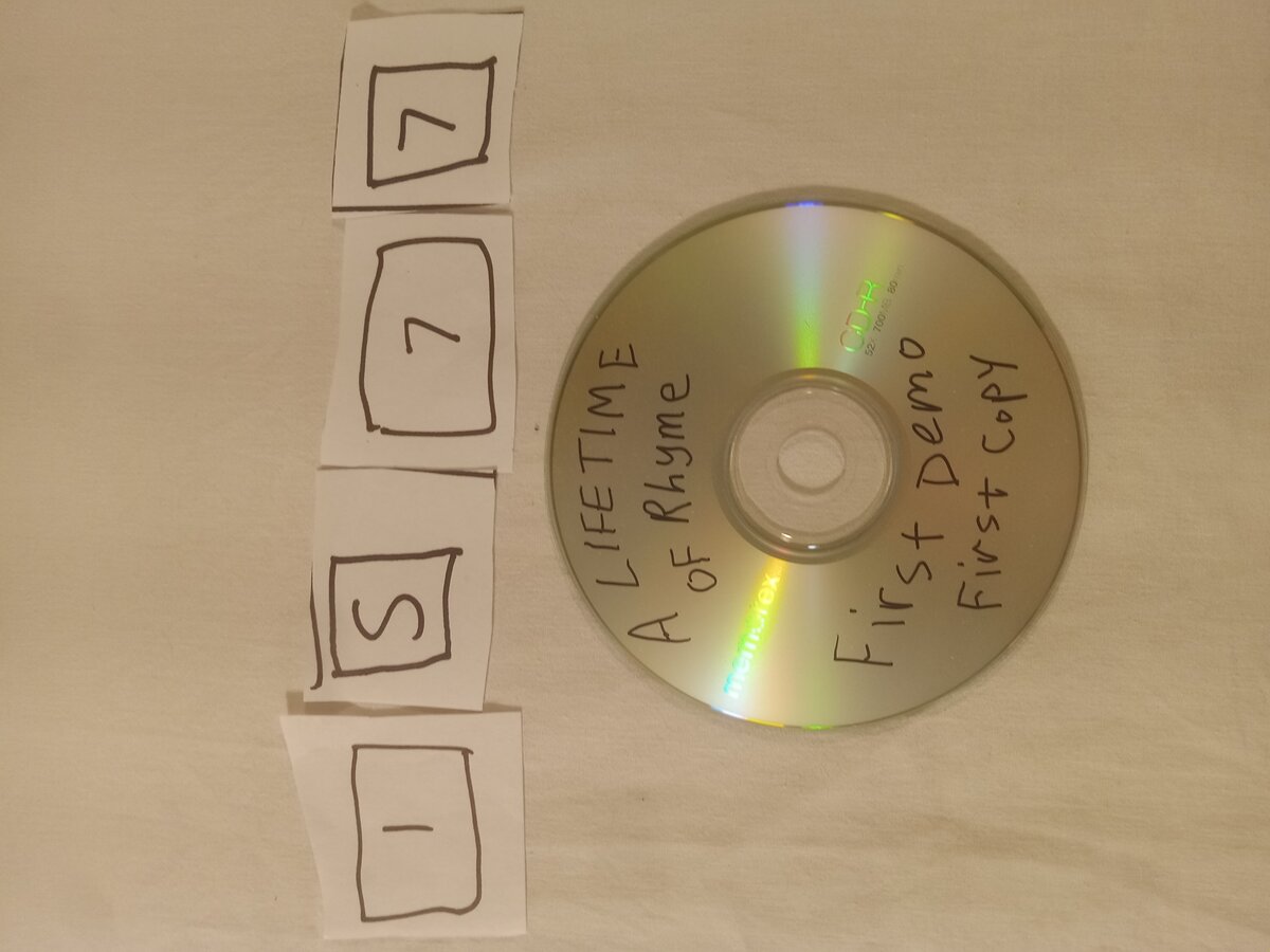 Item 1577 — A LIFETIME OF RHYME - FIRST DEMO CD-R, picture 1 of 3