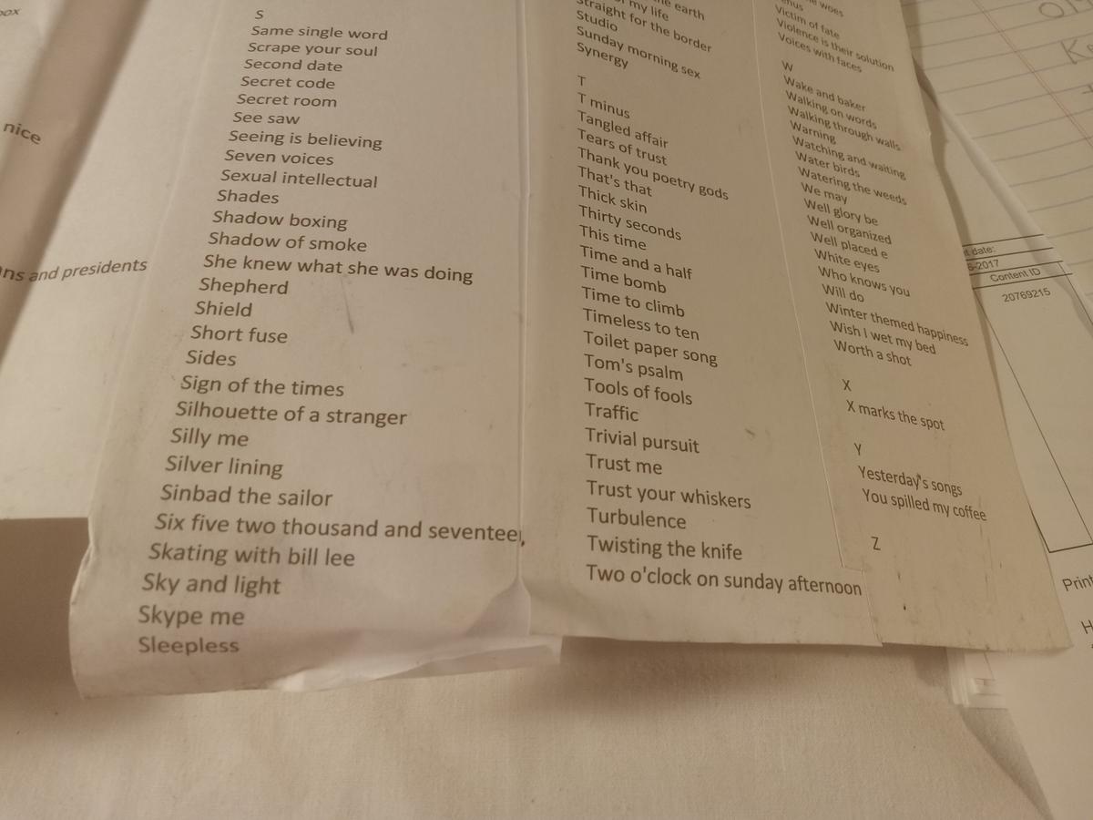 Item 1593 — FIRST DRAFT FINISHED SONGS, picture 15 of 20