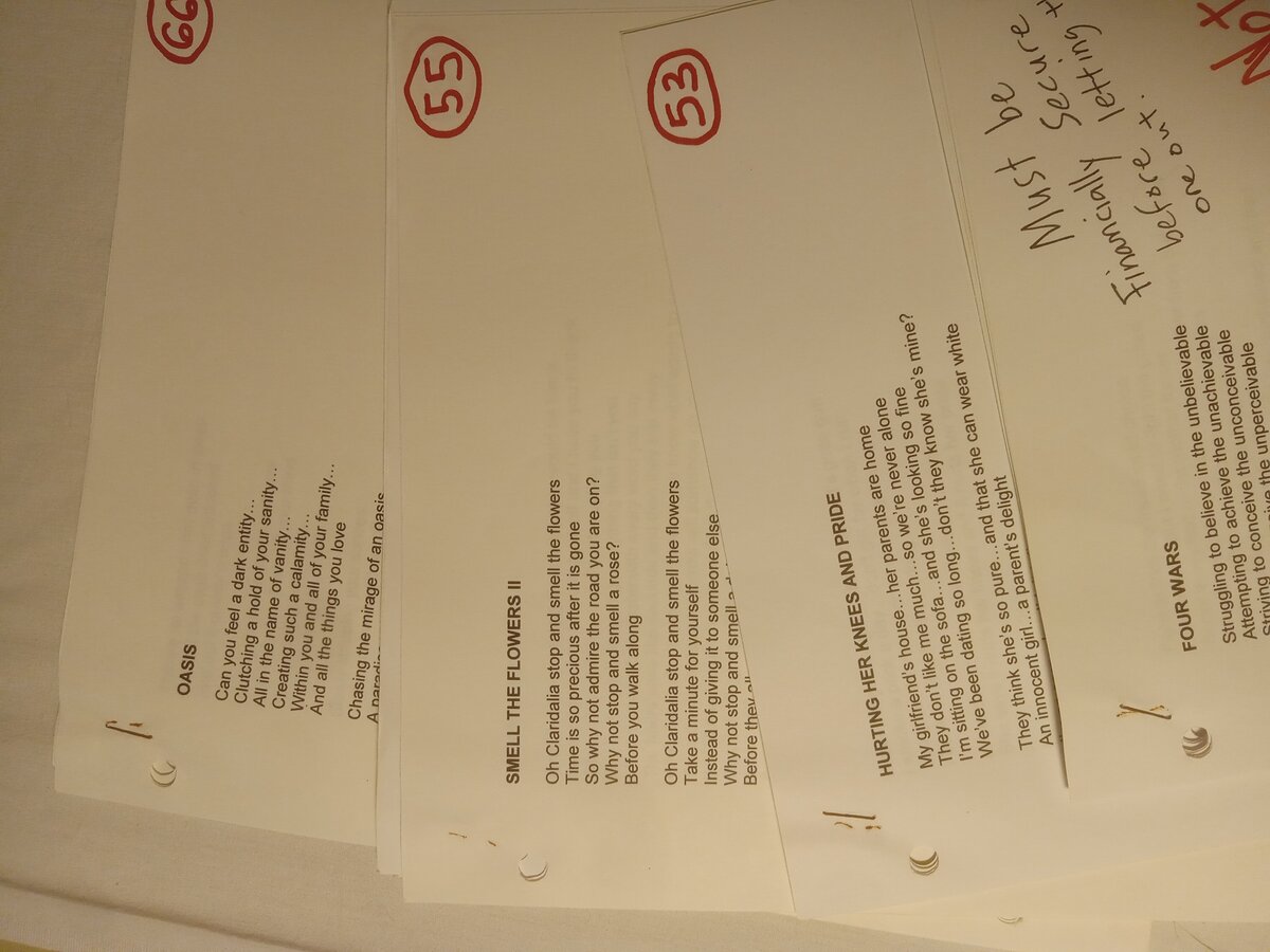Item 1594 — Red-Circled Typed Lyric Pages And Poetry Competition Entry, picture 5 of 33