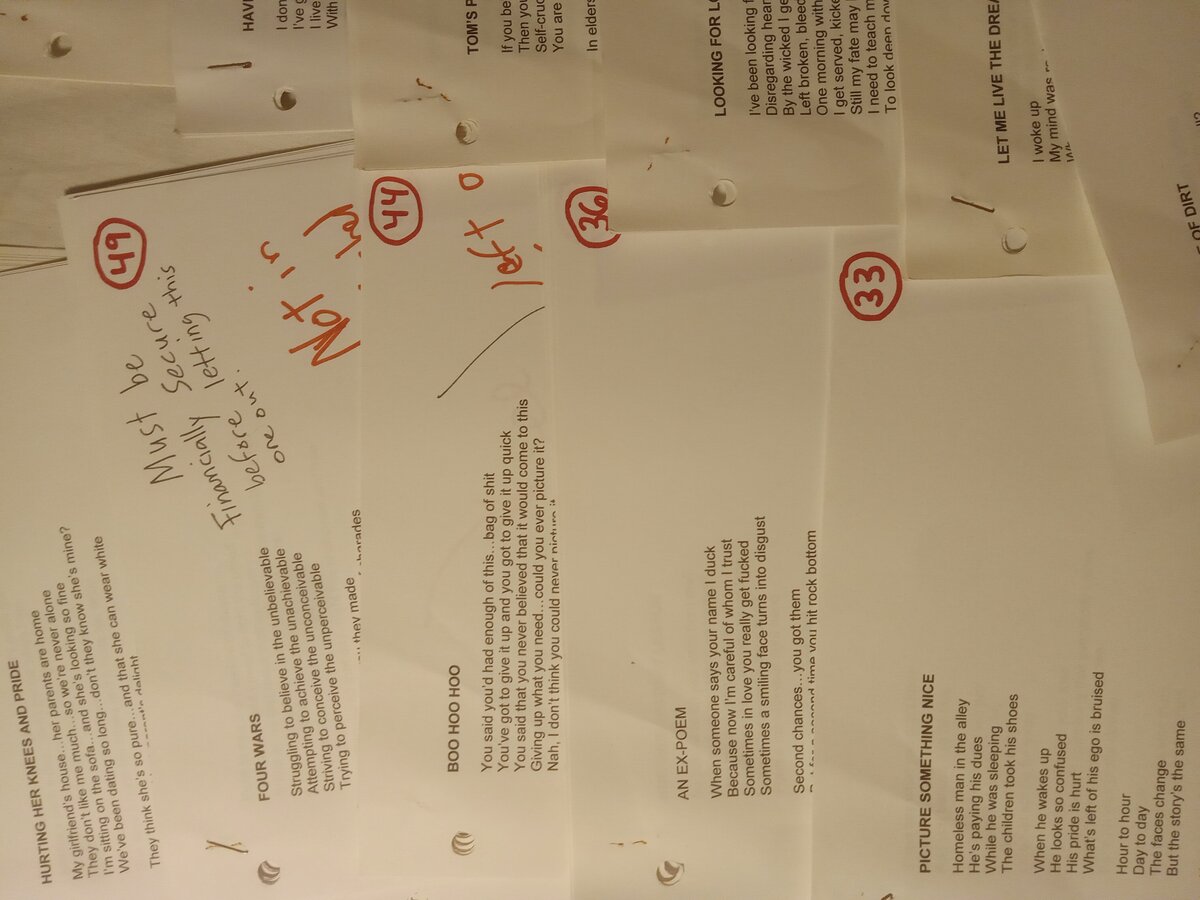Item 1594 — Red-Circled Typed Lyric Pages And Poetry Competition Entry, picture 6 of 33