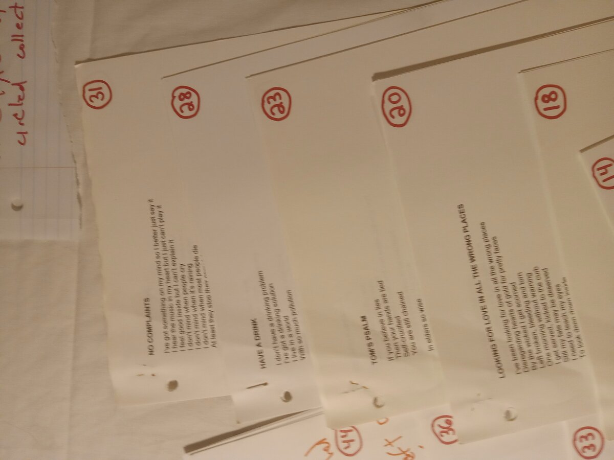 Item 1594 — Red-Circled Typed Lyric Pages And Poetry Competition Entry, picture 7 of 33