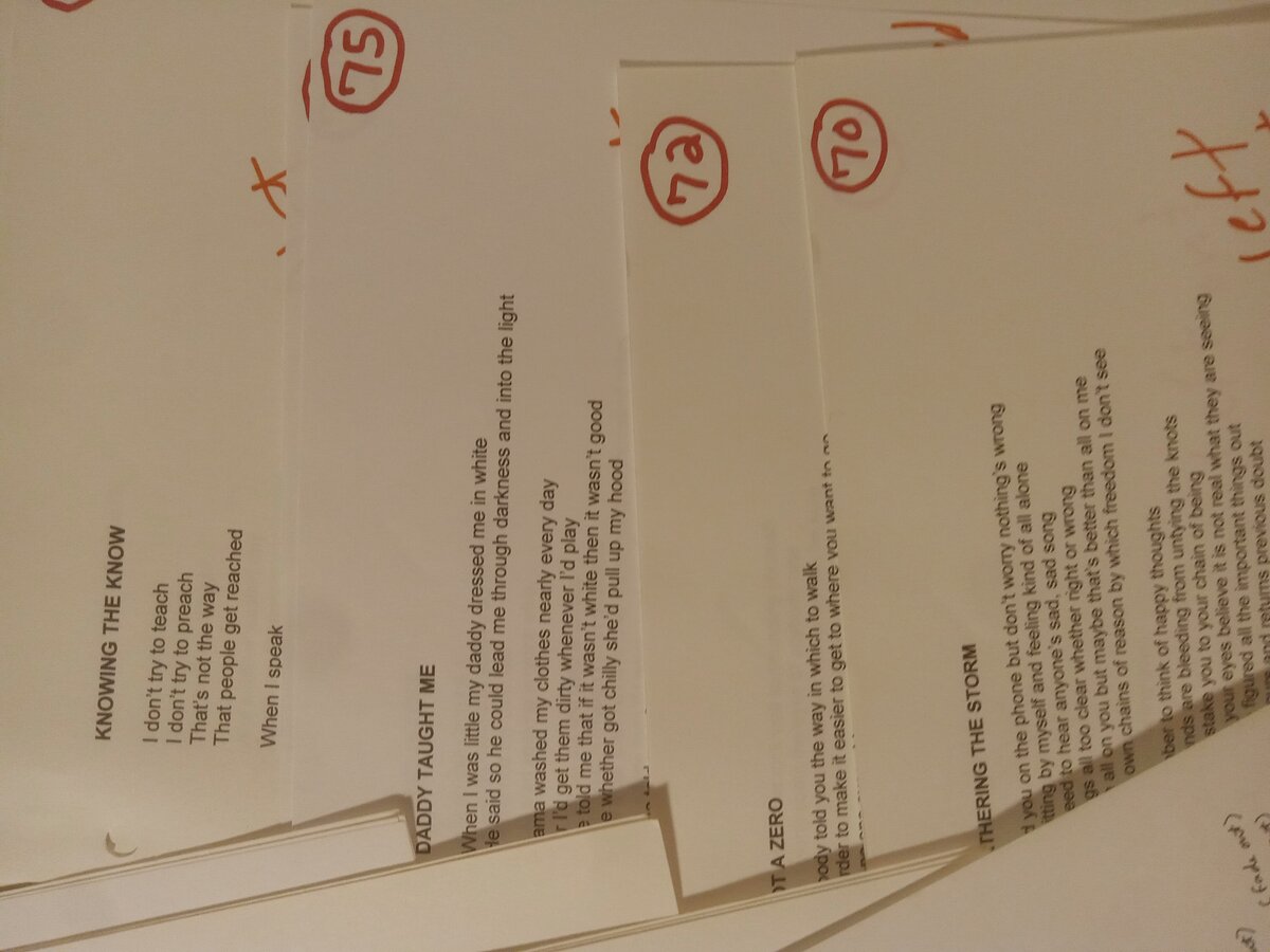Item 1594 — Red-Circled Typed Lyric Pages And Poetry Competition Entry, picture 10 of 33
