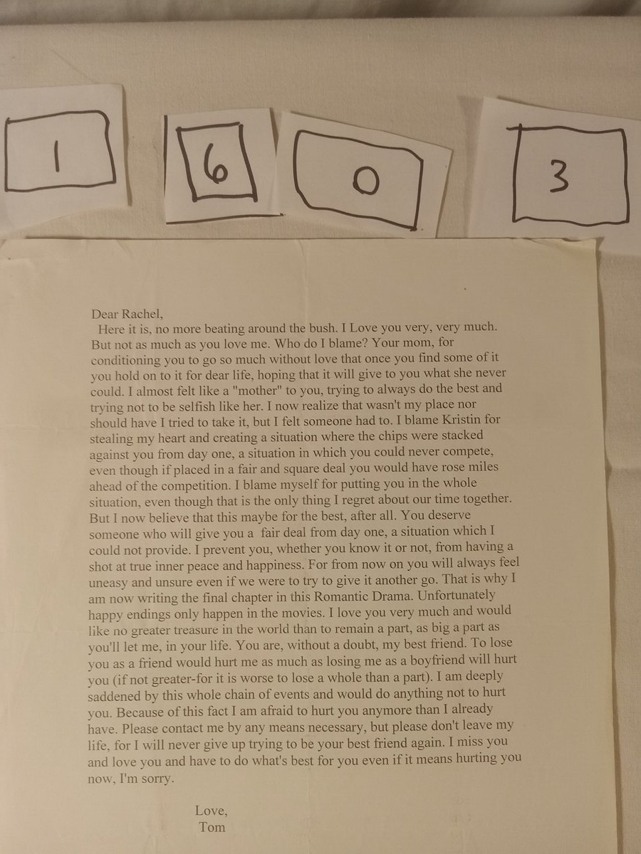 Item 1603 — Typed Love Letter With Tom-a-Roake Poster, picture 1 of 2