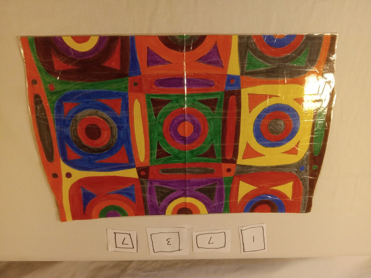 Item 1737 — NINE CIRCLES IN SQUARES, picture 1 of 2