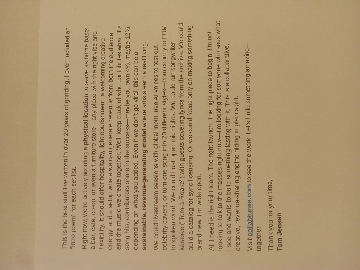 Item 1746 — TOM JENSEN PITCH LETTER, picture 4 of 4