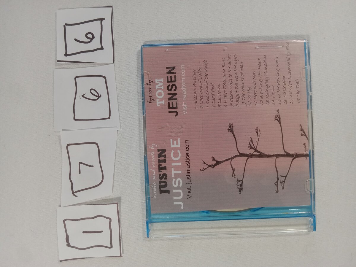Item 1766 — JUSTIN JUSTICE 18 SONGS DISC, picture 1 of 2