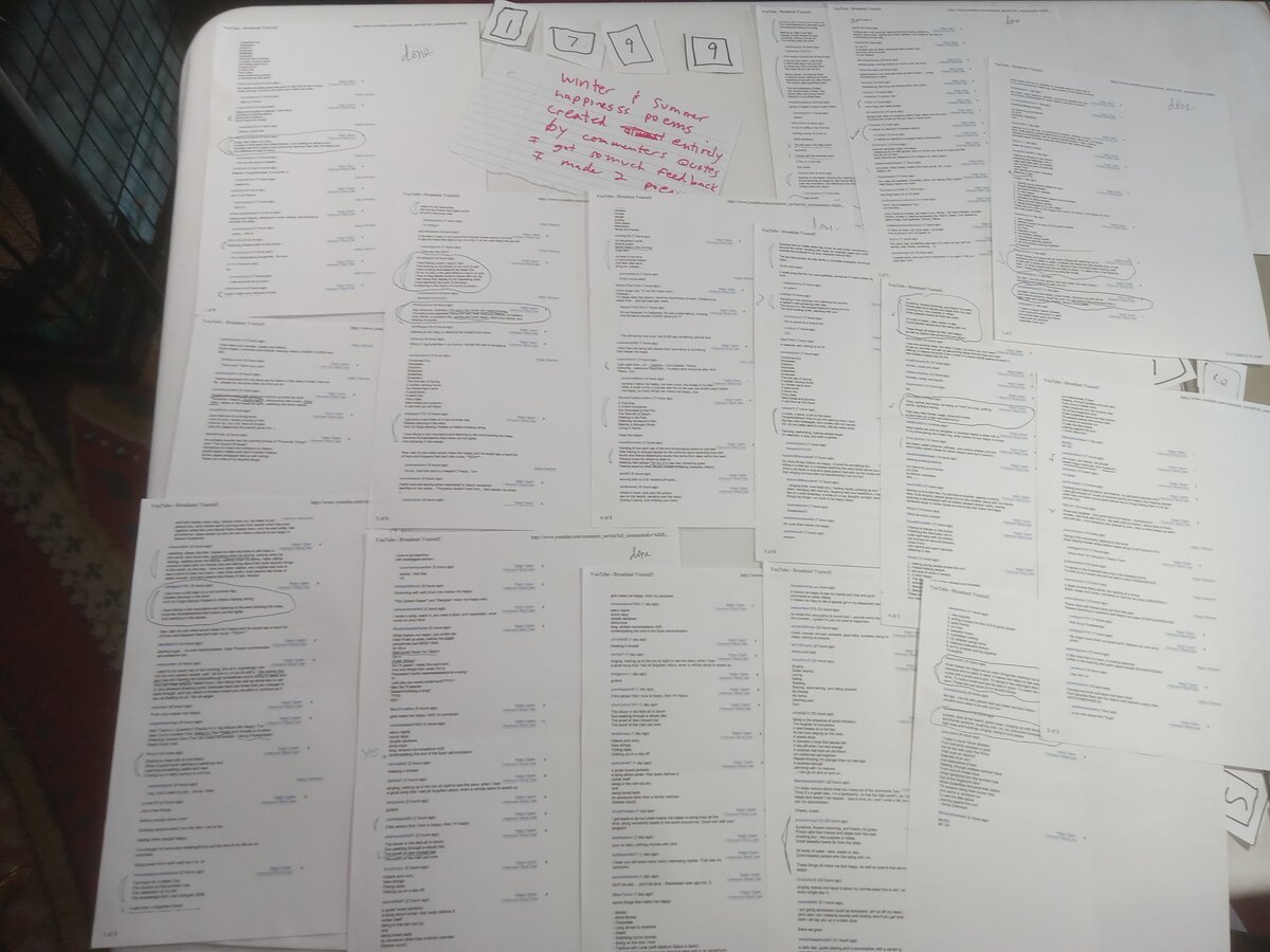 Item 1799 — RED NOTE ON WINTER AND SUMMER HAPPINESS POEMS, WITH LISTENER COMMENTS, picture 1 of 2