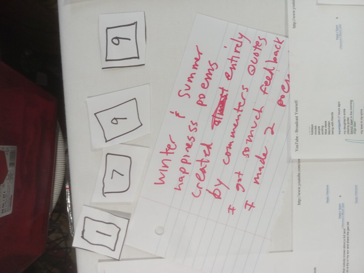 Item 1799 — RED NOTE ON WINTER AND SUMMER HAPPINESS POEMS, WITH LISTENER COMMENTS, picture 2 of 2