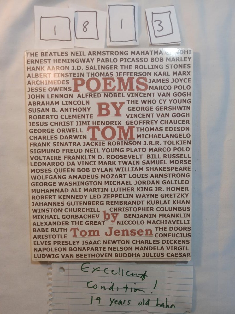 Item 1813 — POEMS BY TOM JENSEN, picture 1 of 3