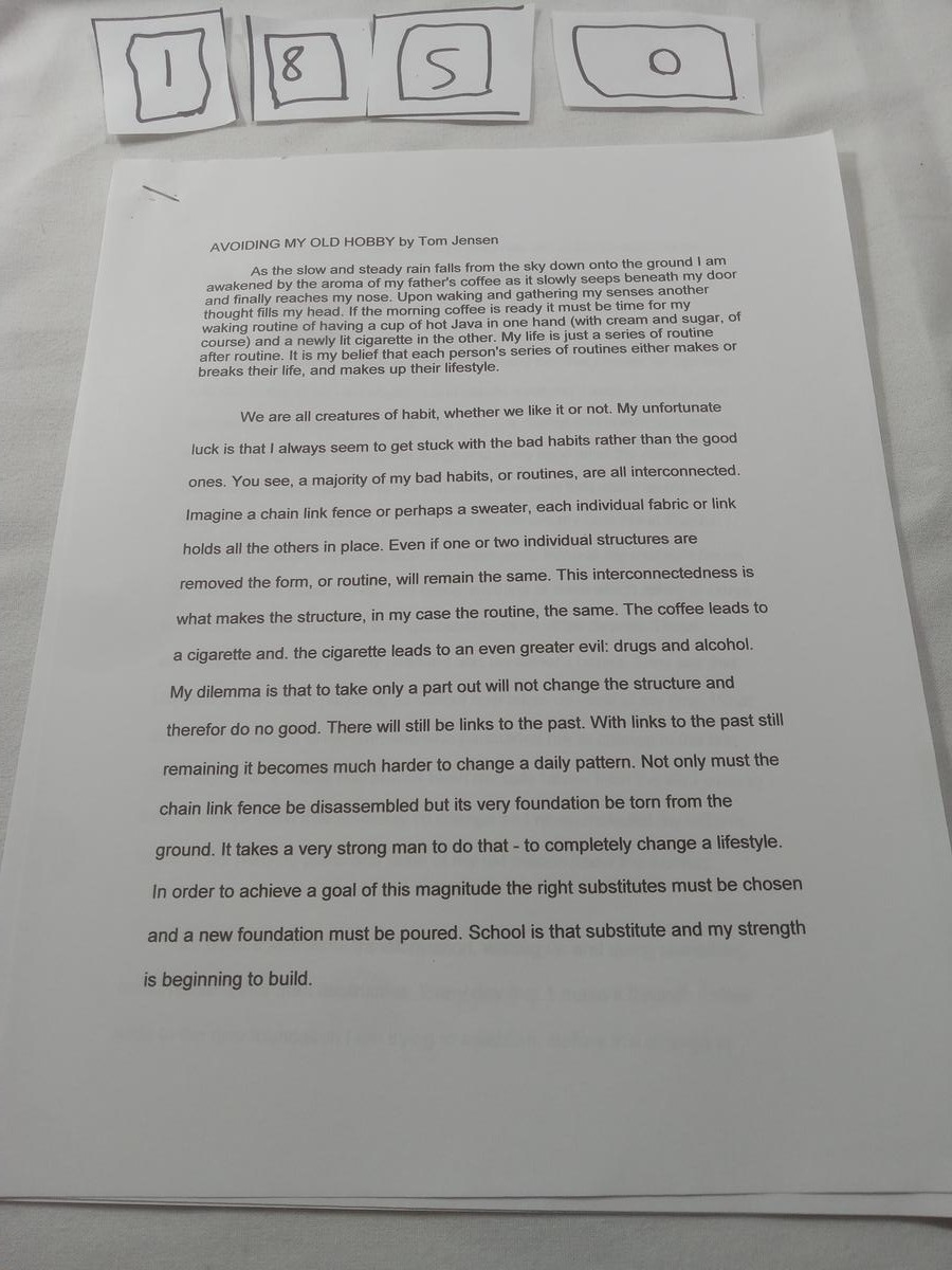 Item 1850 — AVOIDING MY OLD HOBBY, picture 1 of 5