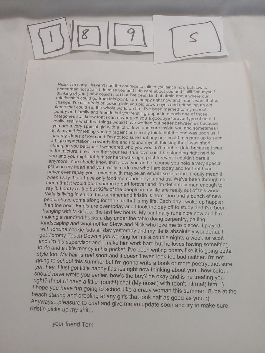 Item 1895 — Hello, I'm sorry I haven't had the courage to talk to you, picture 1 of 1