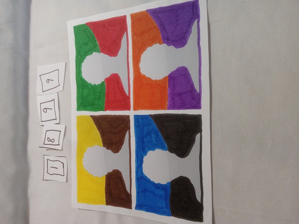 Item 1899 — Four two-colour silhouette portraits, marker, picture 1 of 1