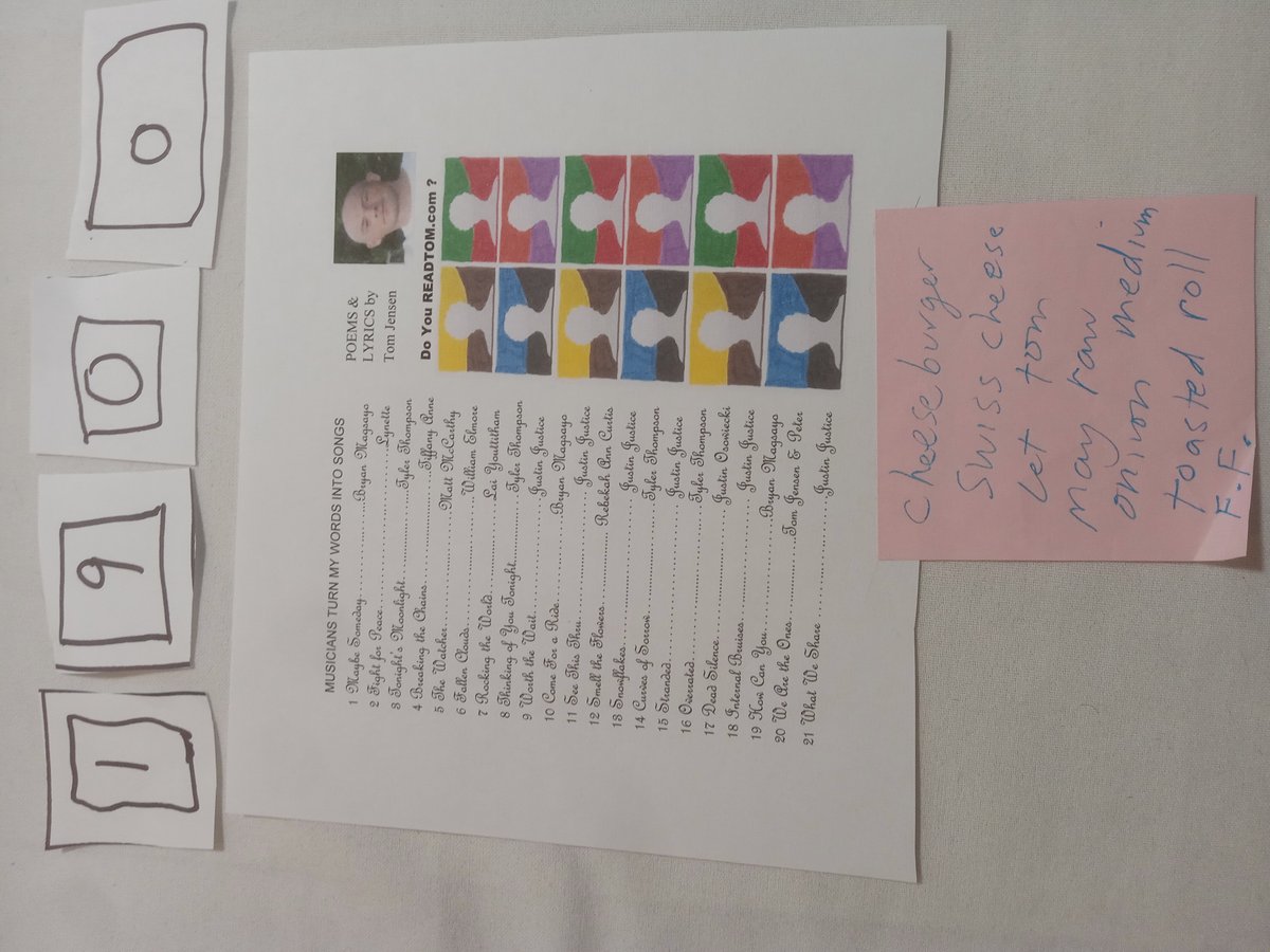 Item 1900 — MUSICIANS TURN MY WORDS INTO SONGS, picture 1 of 2