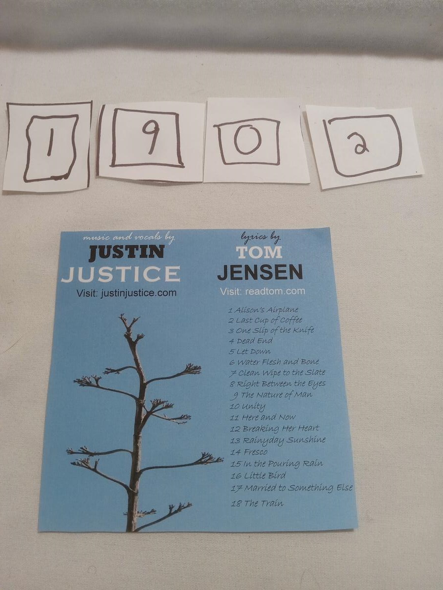 Item 1902 — CD insert - lyrics by Tom Jensen (18 songs), picture 1 of 1