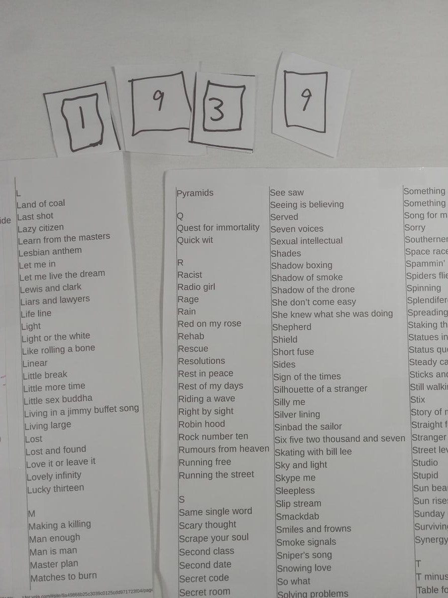Item 1939 — POEM LIST, picture 1 of 8