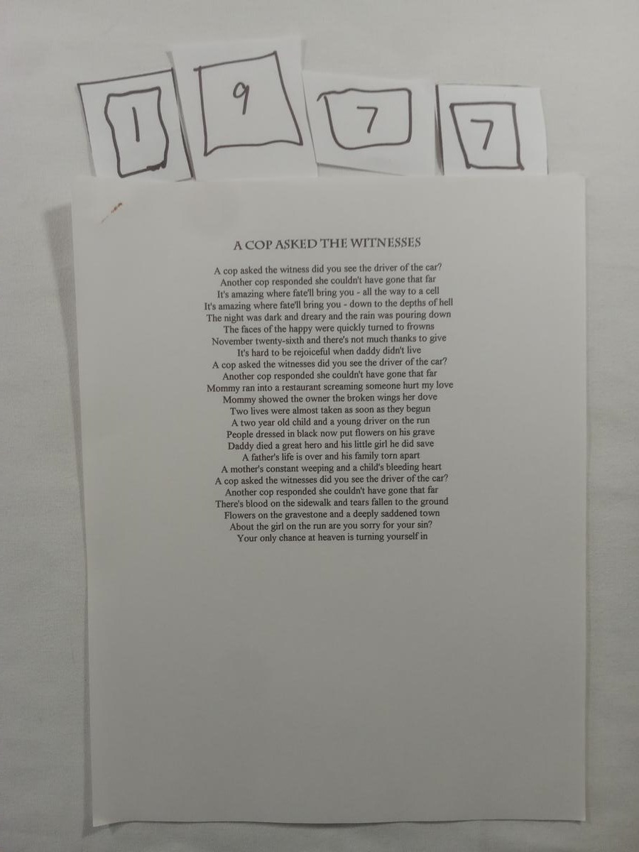 Item 1977 — A COP ASKED THE WITNESSES, picture 1 of 1