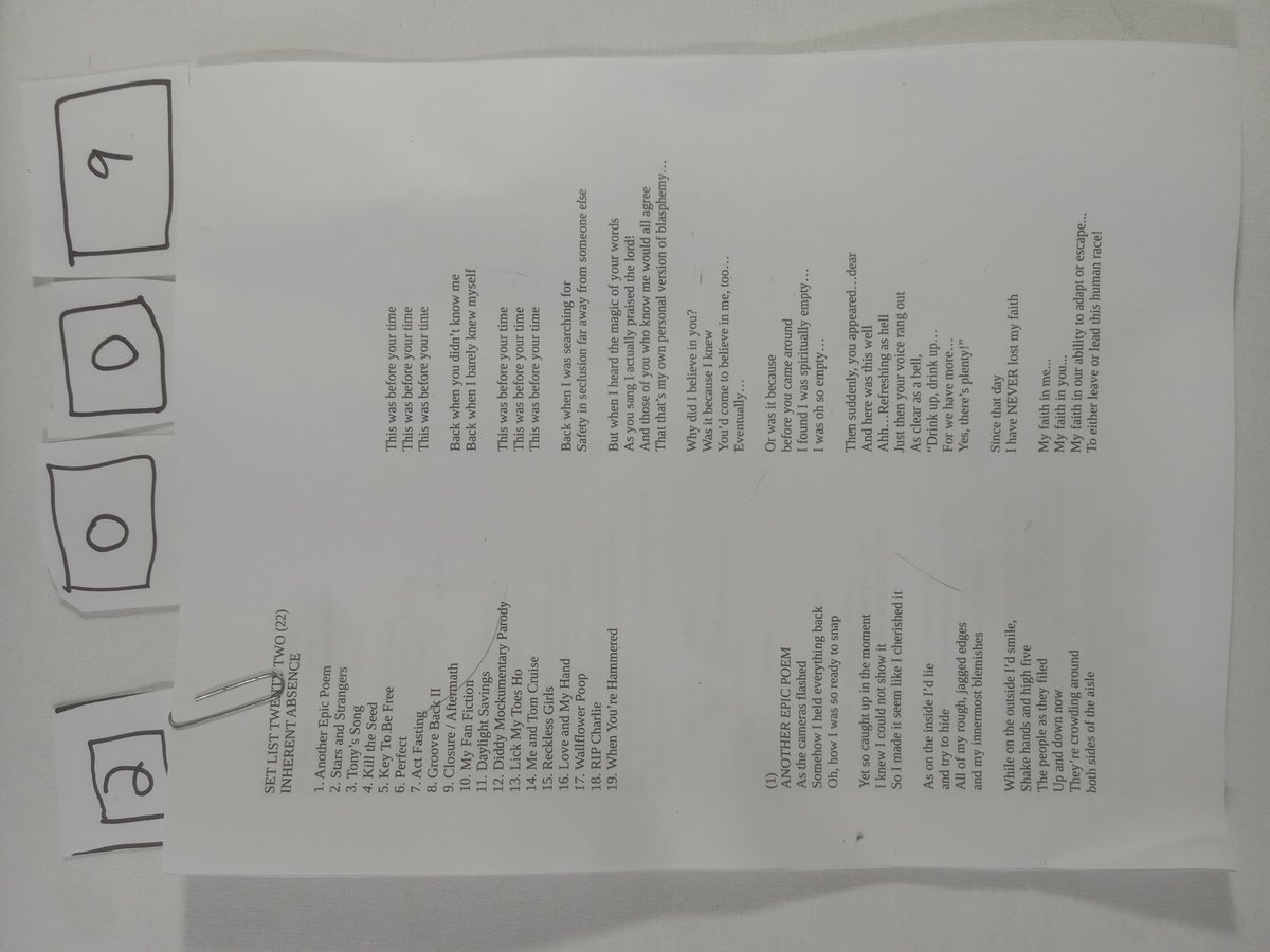 Item 2009 — SET LIST TWENTY TWO INHERENT ABSENCE, picture 1 of 3